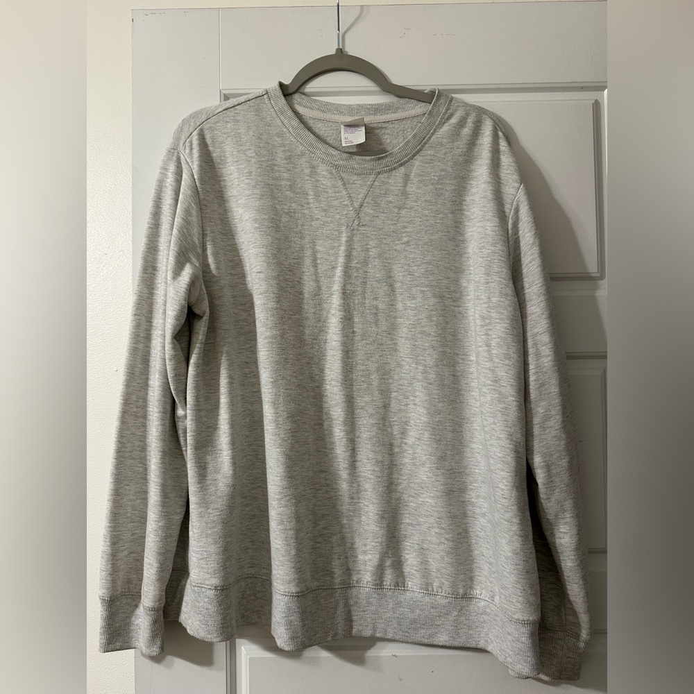 Stars Above Light Gray Crewneck Sweater